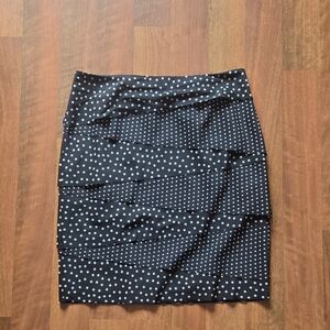 White House Black Market Black and White Polka Dot Pencil Skirt